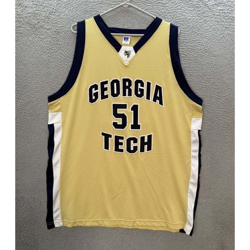 Vintage Georgia Tech Yellow Jackets Basketball Jersey Adult‎ 48 Stitched Y2K
